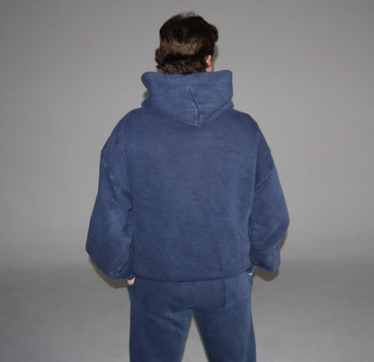 Vintage Navy Blue Hoodie
