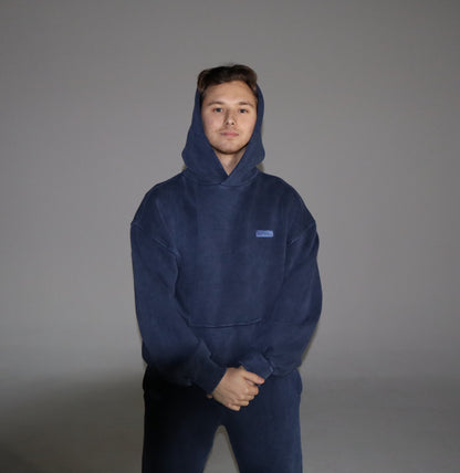 Vintage Navy Blue Hoodie
